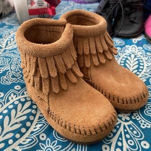 Minnetonka double fringe bootie